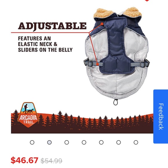 🐾NEW🐾 Arcadia Trail ultra adjustable insulated dog coat size XL - Picture 10 of 14